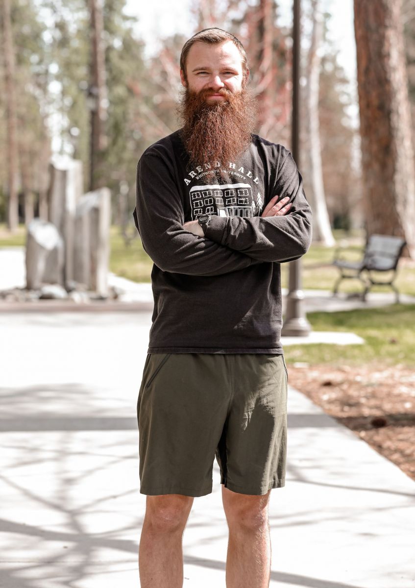 Whitworth University’s graduate student Andrew Weibers, spends his free time, running, hiking, climbing, and mountain bike riding, Saturday, April 8, 2022, in Spokane, Wash. | Hannah Loesch/The Whitworthian