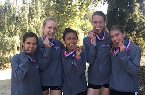 Women's cross country team on their way to Nationals