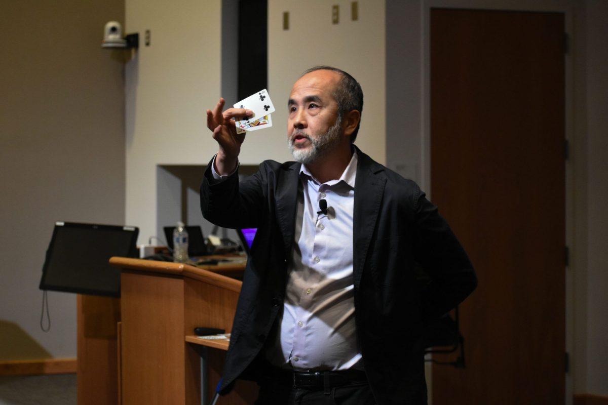 Speaker Francis Su gives a lecture on Mathematics for Human Flourishing in Weyerhauser Hall at Whitworth University, Thursday, Sep. 21, 2023, in Spokane, Wash. | Madison Stoeckler/The Whitworthian.