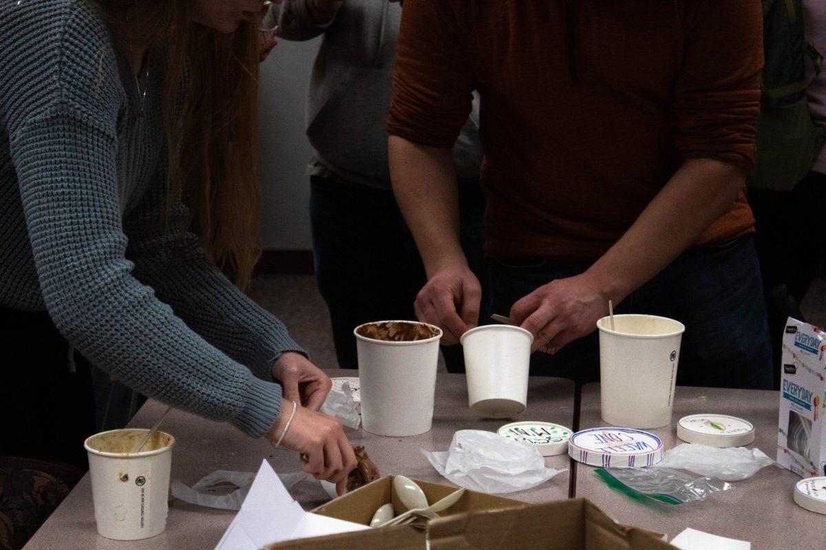 Members of the Ice Cream club trying new flavors of ice cream In the HUB, Friday, Sep. 29, in Spokane, Wash. | Abraham Santiago/ The Whitworthian