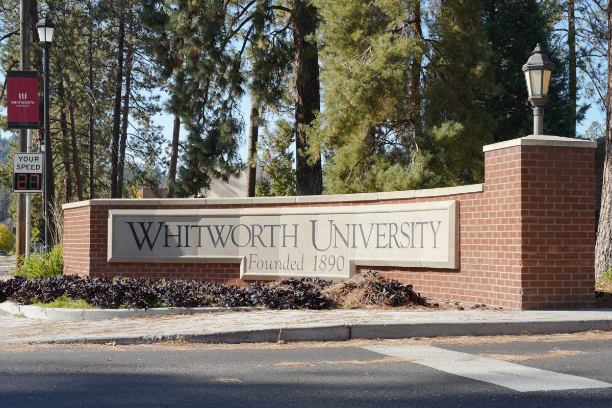 Whitworth University sign, Sunday, Oct. 8, 2023, in Spokane, Wash. | Caleb Flegel/The Whitworthian