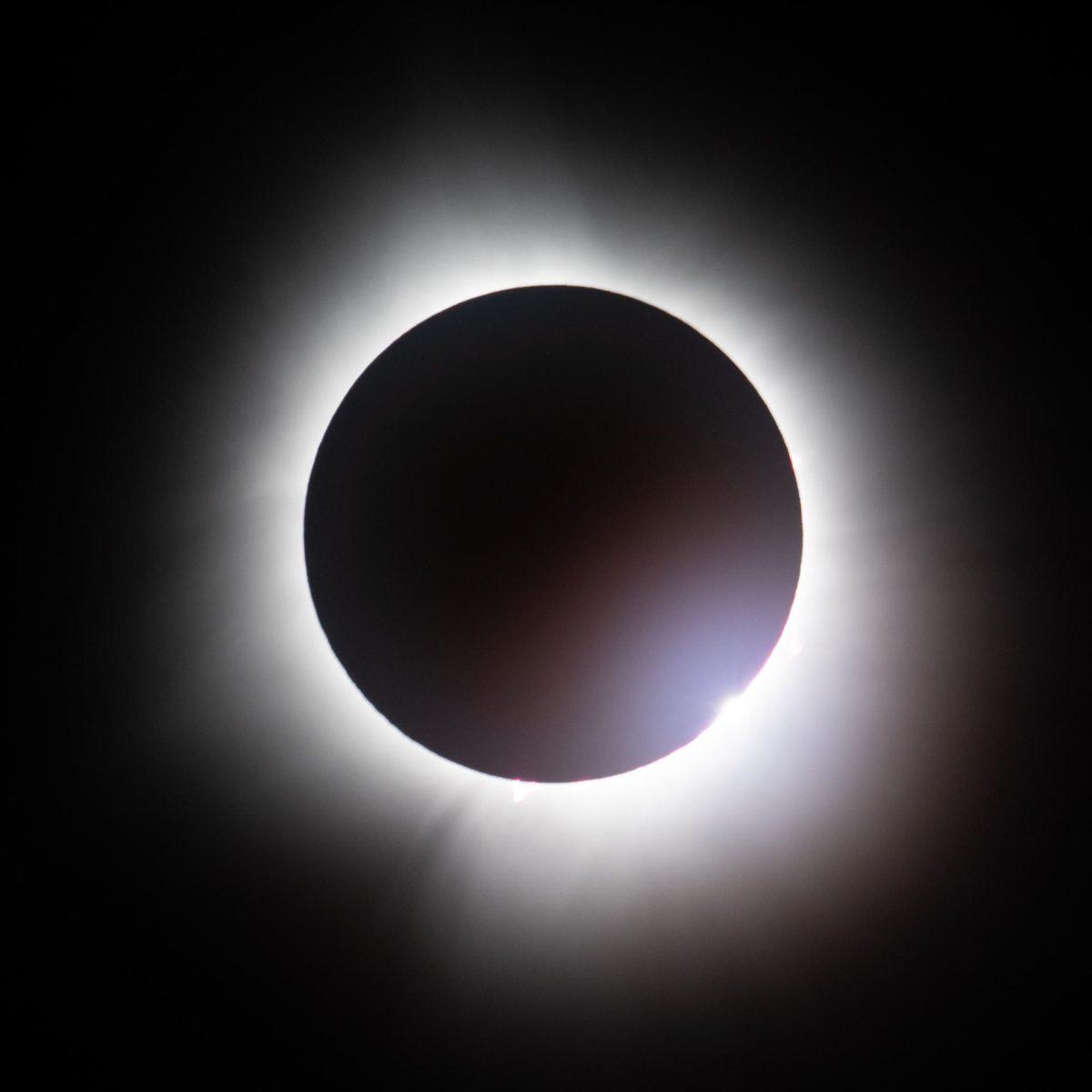 Total eclipse over Indianapolis, Indiana, Monday, Apr. 8, 2024, photo courtesy of NASA/Joel Kowsky