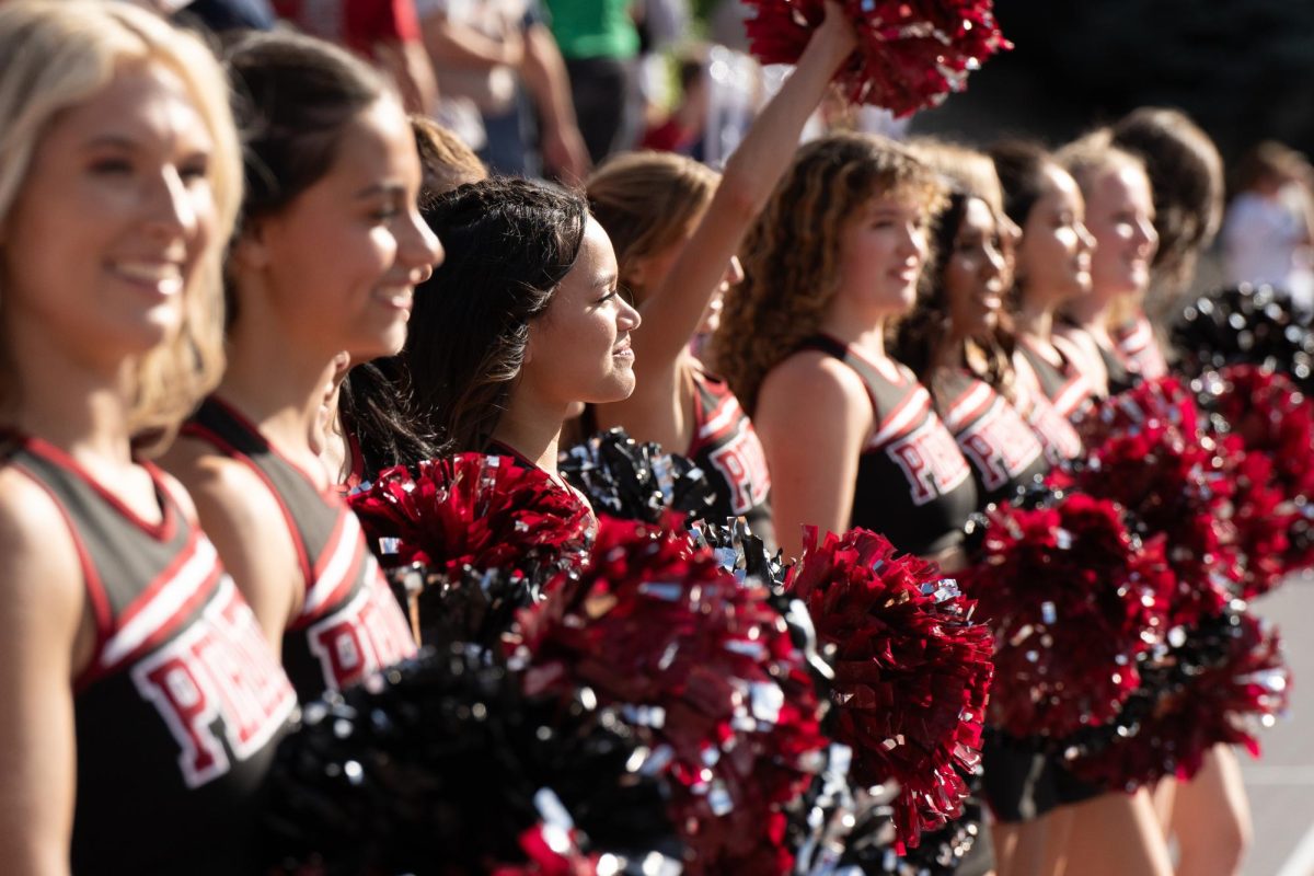 Whitworth Cheer in the Pine Bowl at Whitworth University, Saturday, September 14, 2024, in Spokane, Wash. | The Whitworthian/Madison Stoeckler