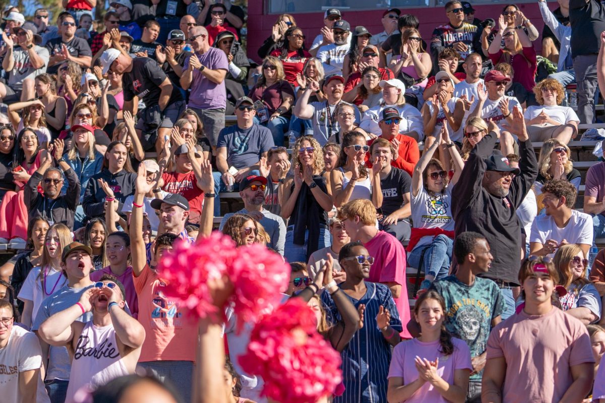 Fans celebrating a play during an NCAA football game against Willamette University, Saturday, Oct. 12, 2024, in Spokane, Wash. | Caleb Flegel/The Whitworthian