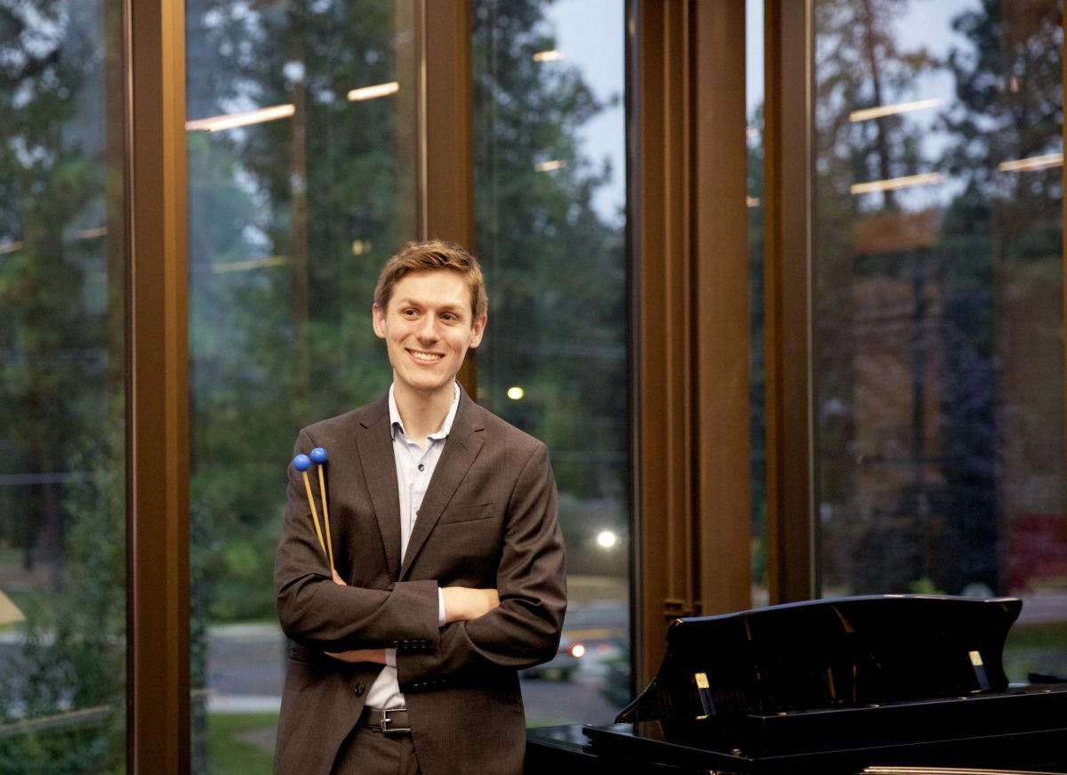 Leigh Wilson poses for a photo in the Cowles Music Building, Wednesday, Sep. 25, 2024, in Spokane, Wash | EQ Qian/The Whitworthian