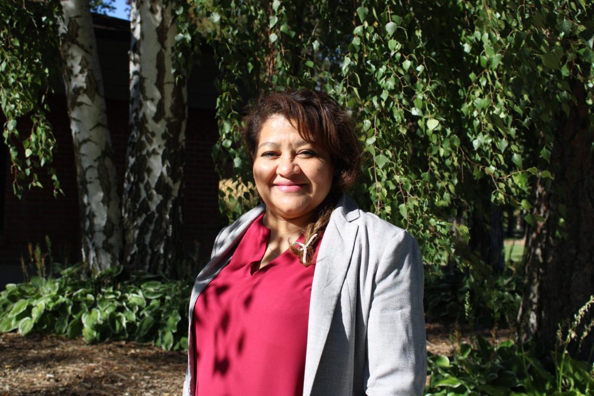 DEI Chaplain Lesly Acevedo in front of Chapel at Whitworth University, Tuesday, Oct. 1, 2024, in Spokane, Wash. | Salwa Mehreen/The Whitworthian