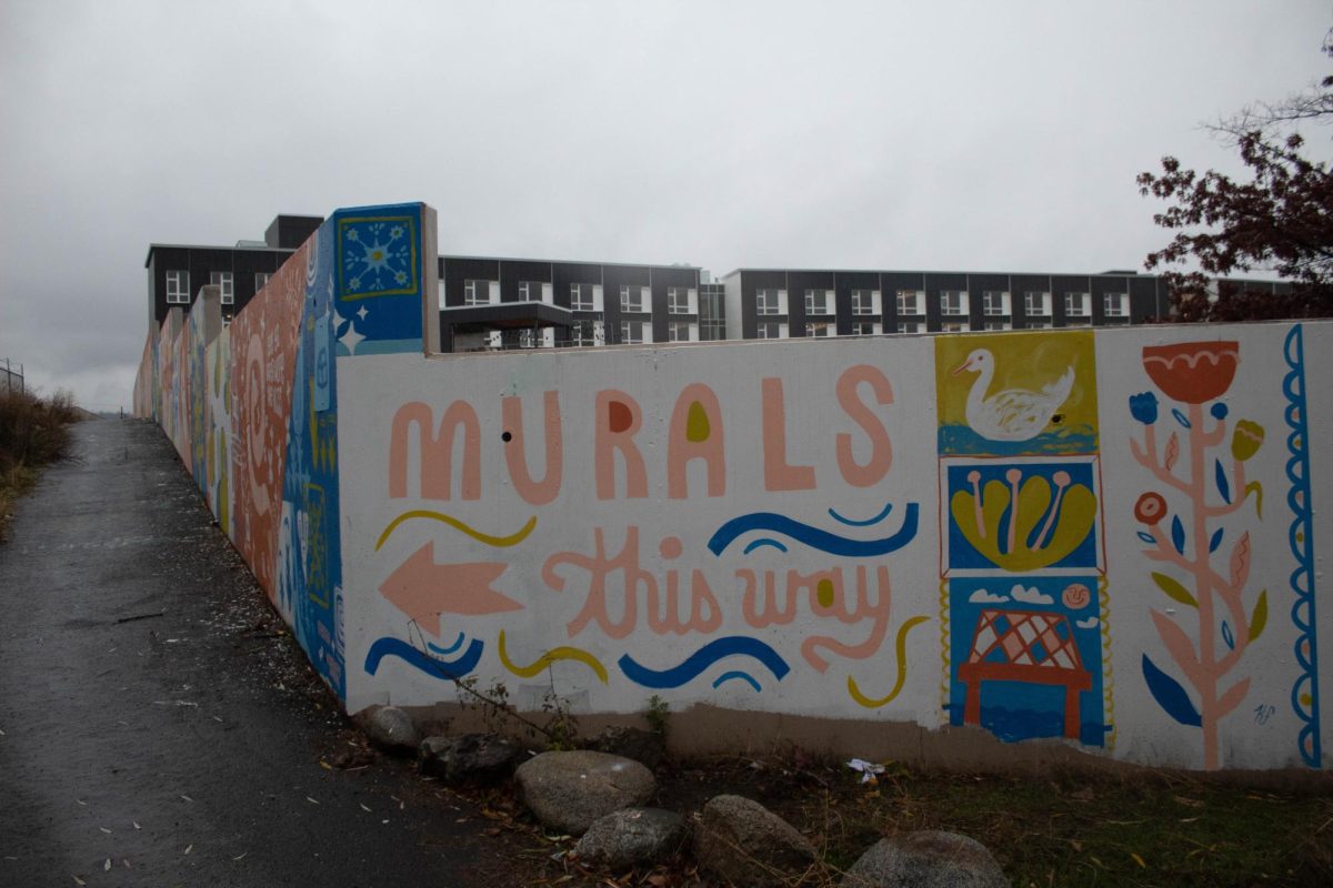 Sound Wall mural behind Ironside Apartments in Spokane, Wash. Sunday, Nov. 24, 2024. | Abraham Santiago/The Whitworthian