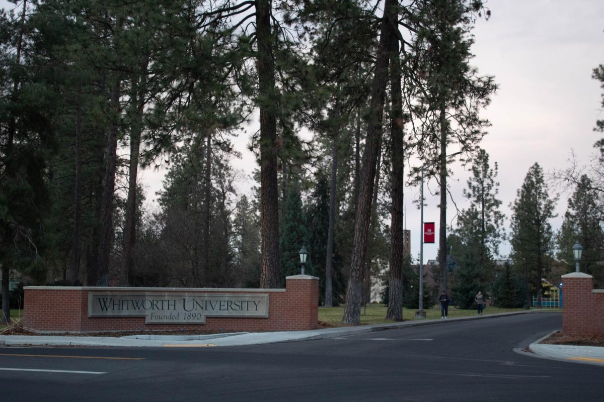 The entrance of Whitworth University, Wednesday, Dec. 11, 2024, in Spokane, Wash. | Abraham Santiago/The Whitworthian