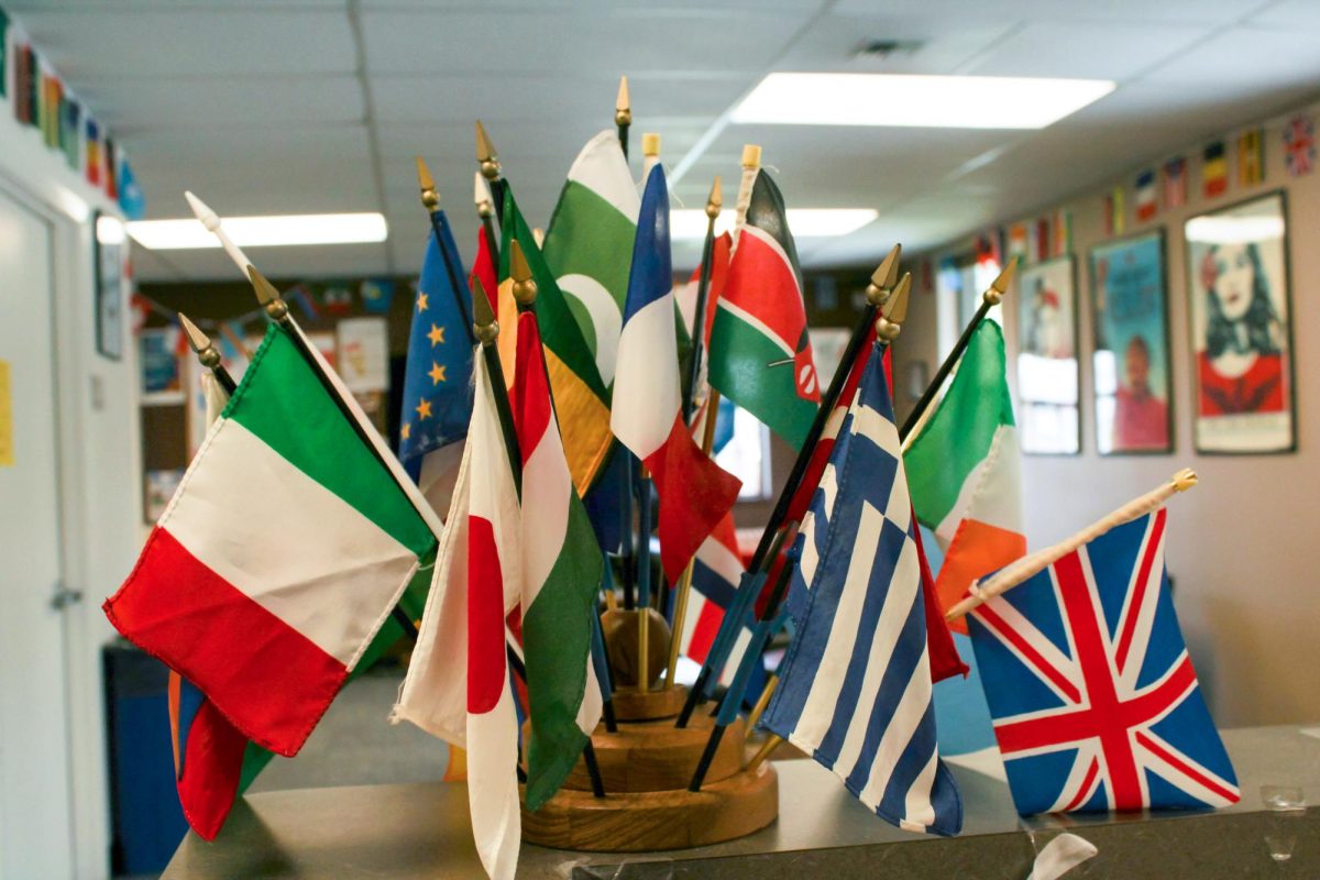 Flags displayed inside of Hendrick Hall, Thursday, April 10, 2025, at Whitworth University in Spokane, Wash. | Mikaela Butlay/The Whitworthian