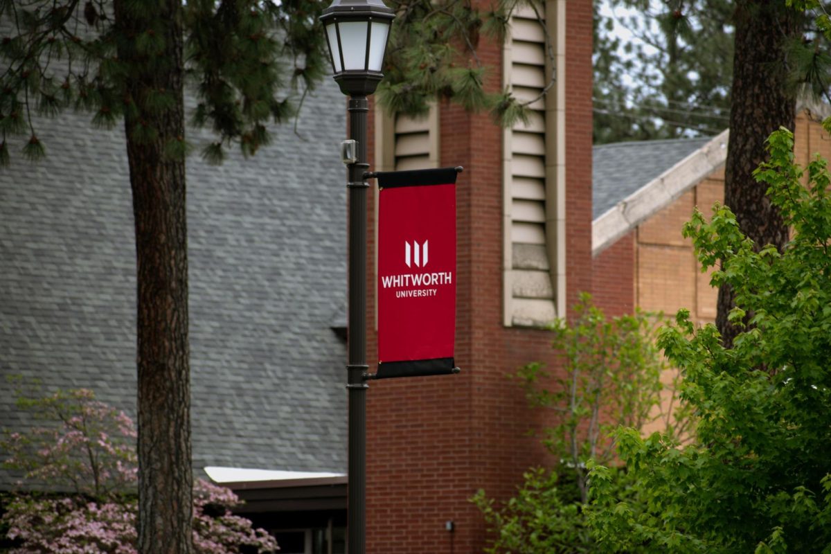 Light post flag at Whitworth University, Thursday, May 16, 2024, in Spokane, Wash. | Madison Stoeckler/The Whitworthian