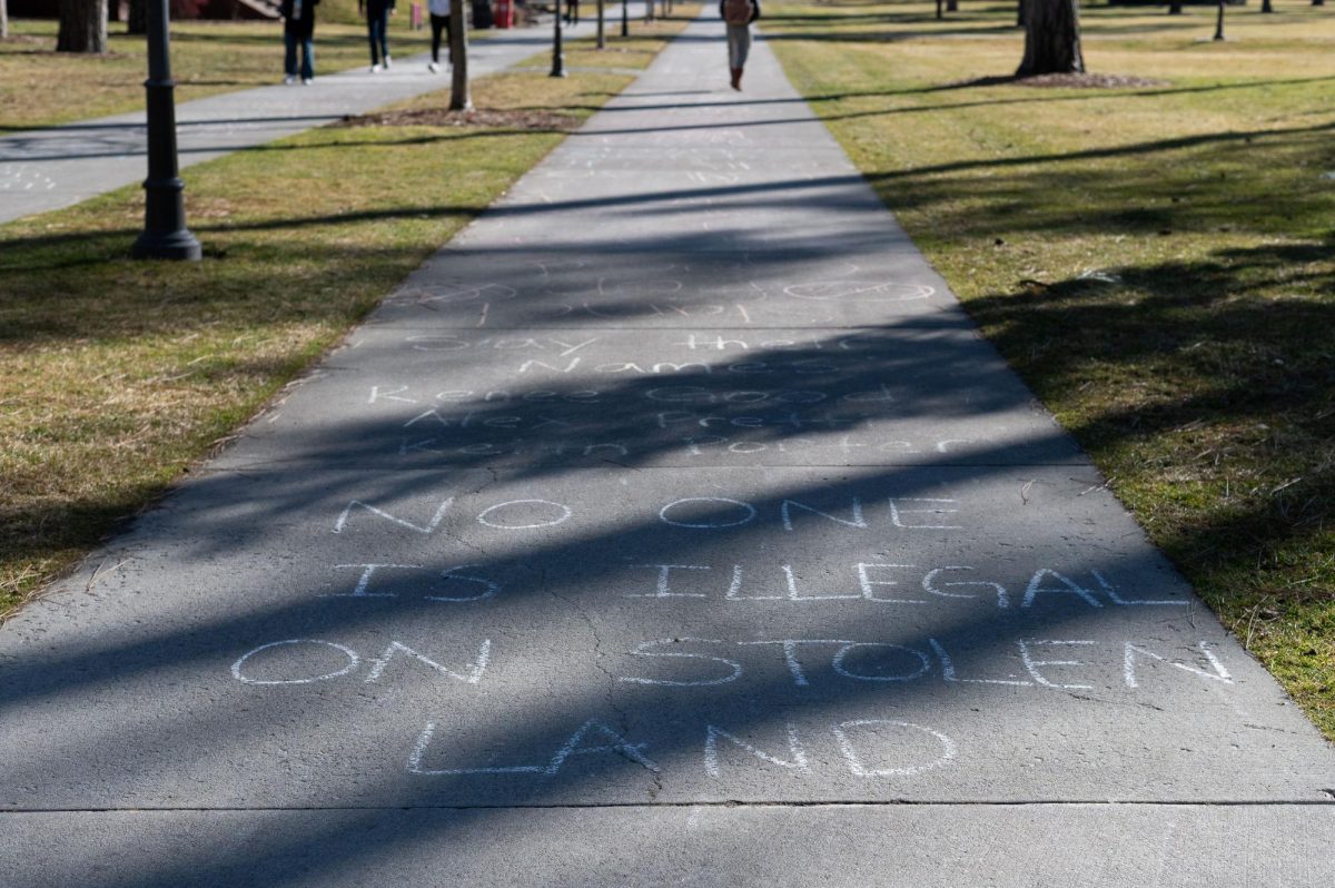 ICE and immigration protest pictured in the Loop at Whitworth University on Wednesday, Feb. 11, 2026, in Spokane Wash. | The Whitworthian/Lydia Froescher